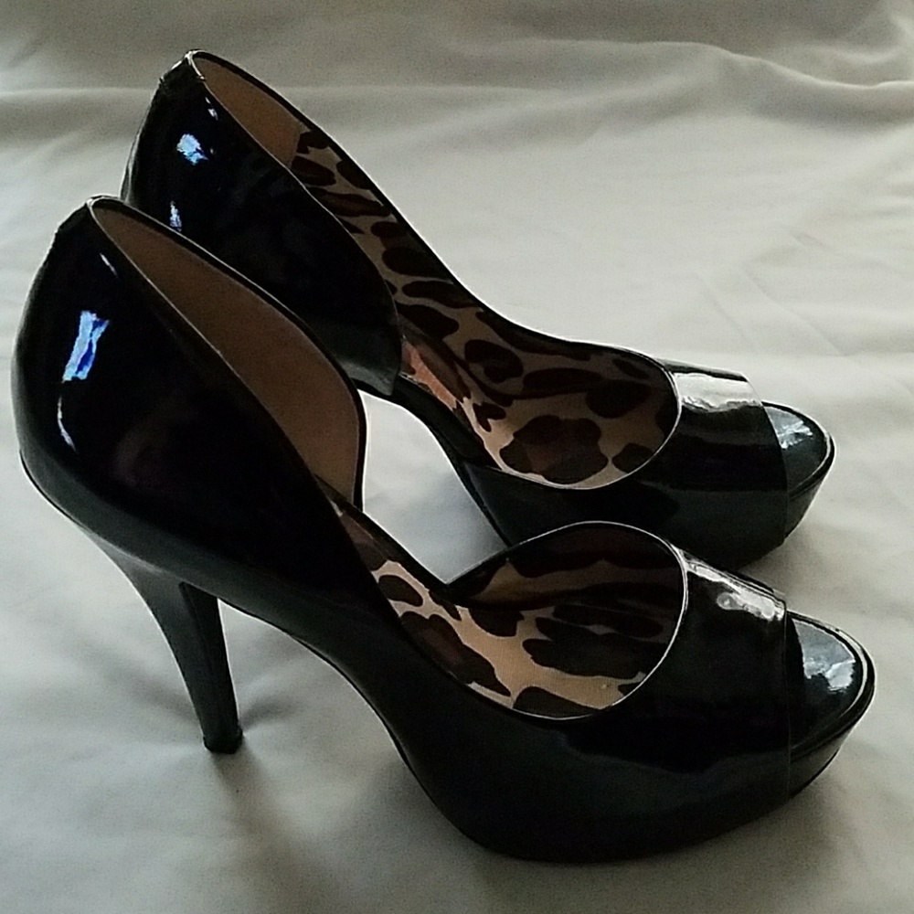 Jessica Simpson "Acadia" Black Patent Leather Peep